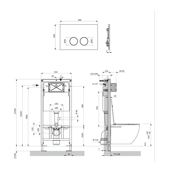 Set rezervor WC cu cadru Omnires StrongFrame si clapeta Minimal cupru lucios picture - 4