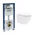 Set rezervor WC incastrat cu set fixare Geberit Duofix Up100 si clapeta Delta crom plus vas WC Rune Ivaldi alb cu capac slim softclose picture - 1