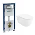 Set rezervor WC incastrat cu set fixare Geberit Duofix Up100 si clapeta Delta crom plus vas WC Rune Ivaldi Grande alb cu capac slim softclose picture - 1