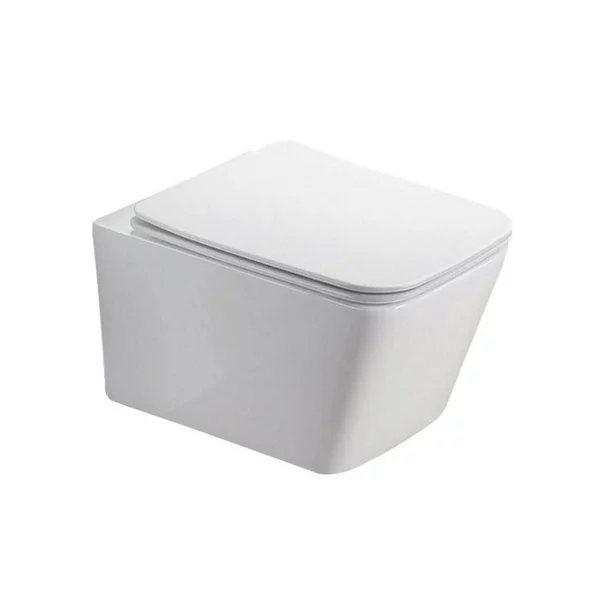 Set rezervor WC incastrat cu set fixare Geberit Duofix Up100 si clapeta Delta crom plus vas WC Rune Jord alb cu capac slim softclose picture - 4