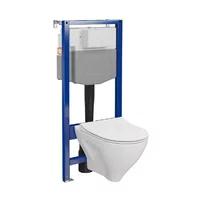 Set rezervor wc incastrat, vas wc suspendat si capac wc slim Cersanit Mille C42 Aqua 50