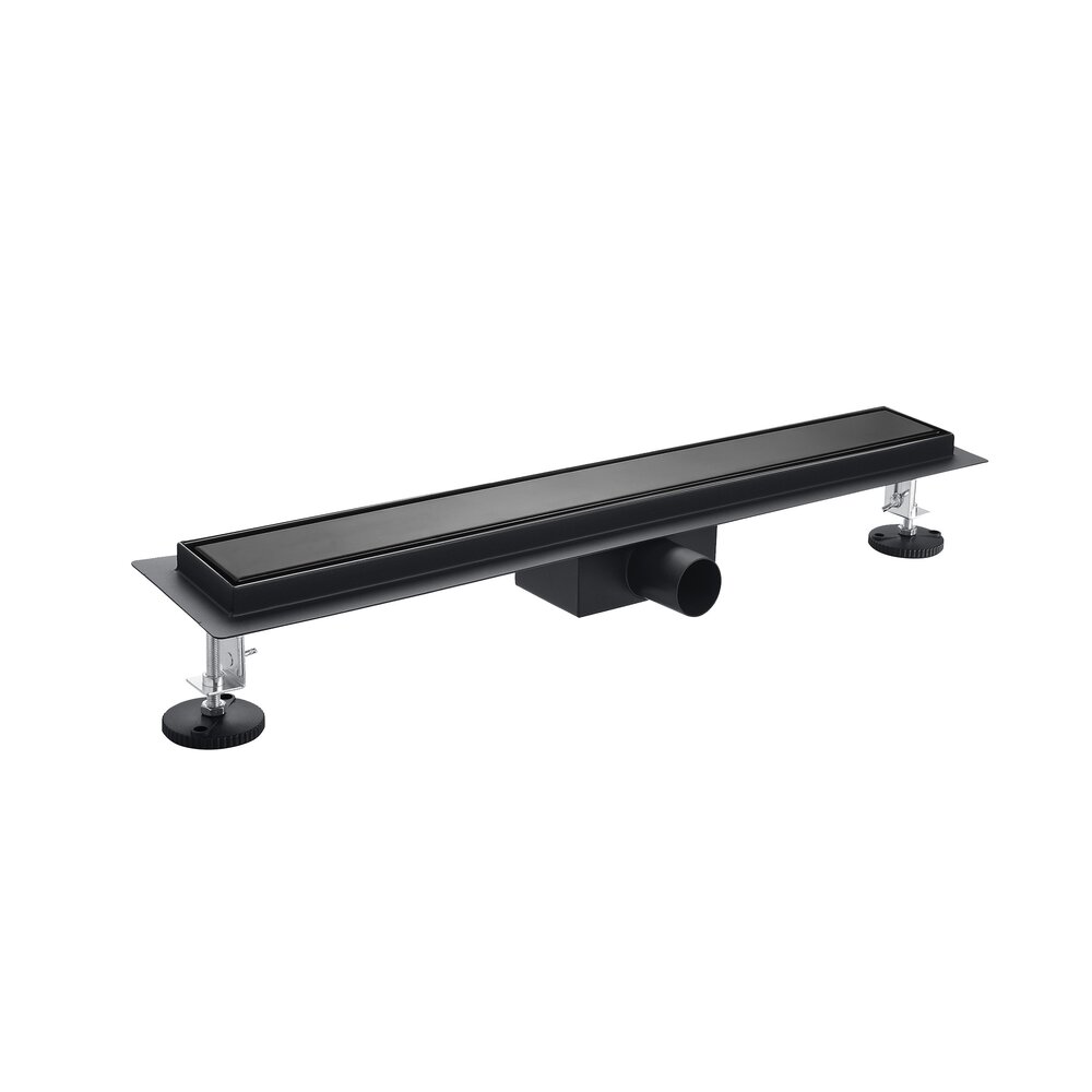 Set rigola dus cu capac scurgere negru mat Rune Alvis 70 cm