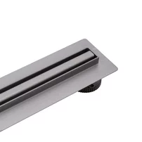 Set rigola dus plus capac Balneo Slim & Low ProLine finisaj Gun Metal 70 cm