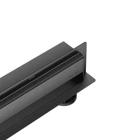 Set rigola dus plus capac Balneo W-Drain Next finisaj negru mat 100 cm scurgere la perete