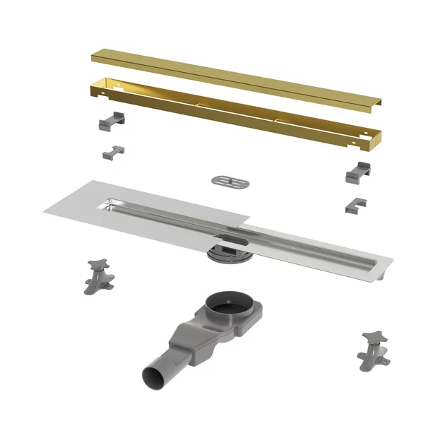 Set rigola dus plus capac Wirquin Linear finisaj auriu periat 60 cm picture - 2