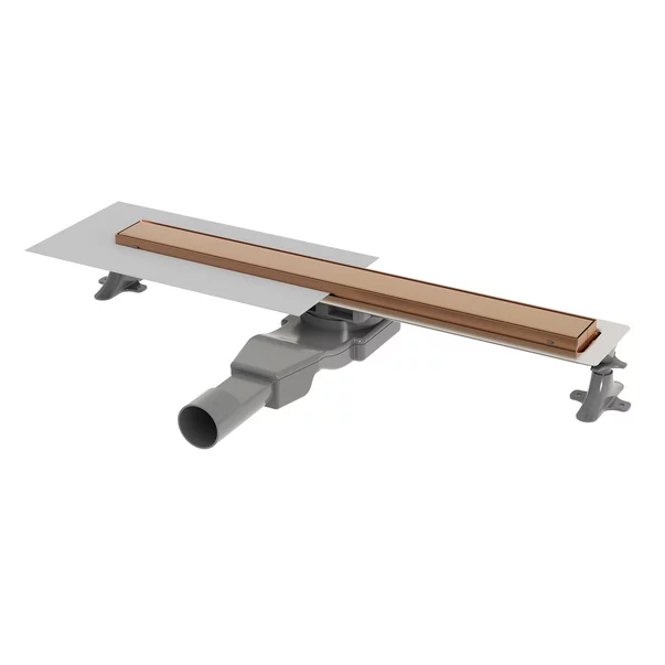 Set rigola dus plus capac Wirquin Linear finisaj bronz periat 60 cm picture - 2
