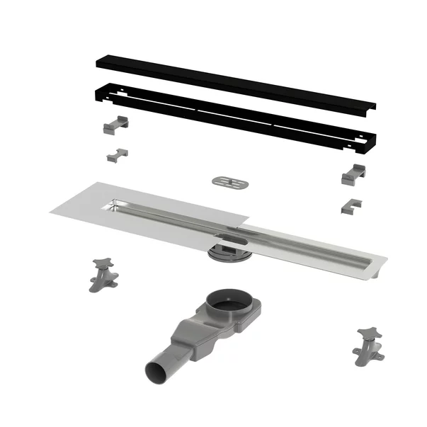 Set rigola dus plus capac Wirquin Linear finisaj negru mat 60 cm picture - 3
