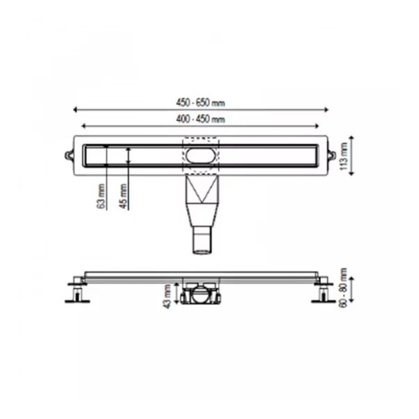 Set rigola dus plus capac Wirquin Linear finisaj negru mat 60 cm picture - 4