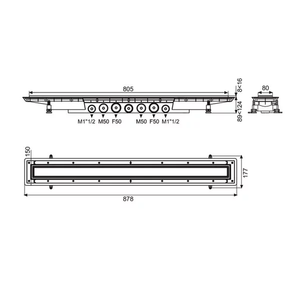 Set rigola dus plus capac Wirquin Venisio Expert finisaj inox 80 cm picture - 4