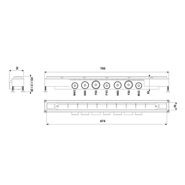 Set rigola dus plus capac Wirquin Venisio Mikado finisaj inox 70 cm picture - 5