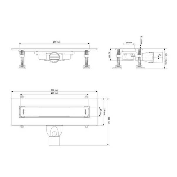 Set rigola dus plus capac Wirquin Venisio Slim finisaj inox 30 cm picture - 6