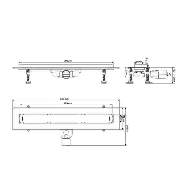 Set rigola dus plus capac Wirquin Venisio Slim finisaj inox 50 cm picture - 6
