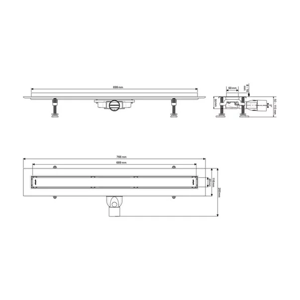 Set rigola dus plus capac Wirquin Venisio Slim finisaj inox 70 cm picture - 6