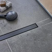 Set rigola dus plus capac Wirquin Venisio Slim Plus Black Touch finisaj negru 50 cm