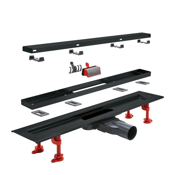 Set rigola dus plus capac Wirquin Venisio Slim Plus Black Touch finisaj negru 50 cm picture - 7