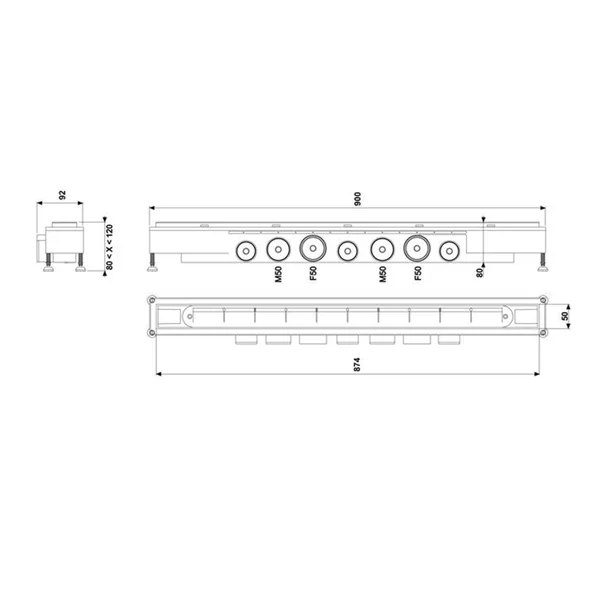 Set rigola dus plus capac Wirquin Venisio Soda finisaj inox 90 cm picture - 6