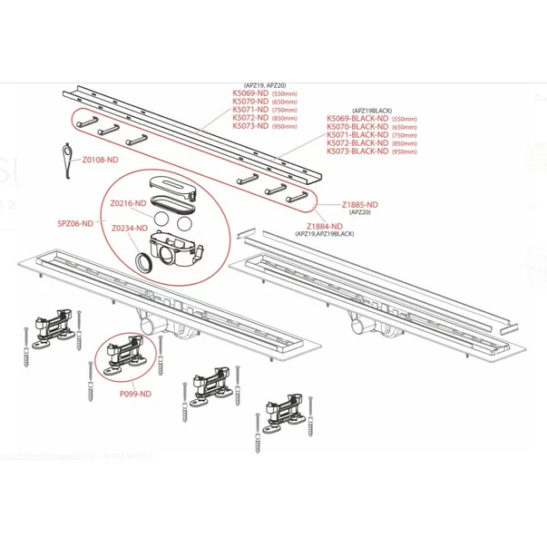 Set rigola pentru dus cu capac Alca APZ19 Simple 95 cm picture - 2