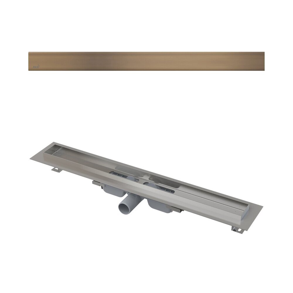 Set Rigola Dus Cu Capac Bronz Antichizat Alcaplast 75 Cm Design Antic 