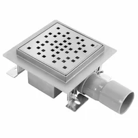 Set rigola pentru dus plus capac inox periat Rea Dots 12 cm