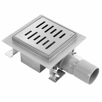 Set rigola pentru dus plus capac inox periat Rea Line 12 cm