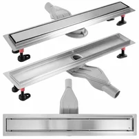 Set rigola pentru dus plus capac inox periat Rea Neox Superflow 60 cm