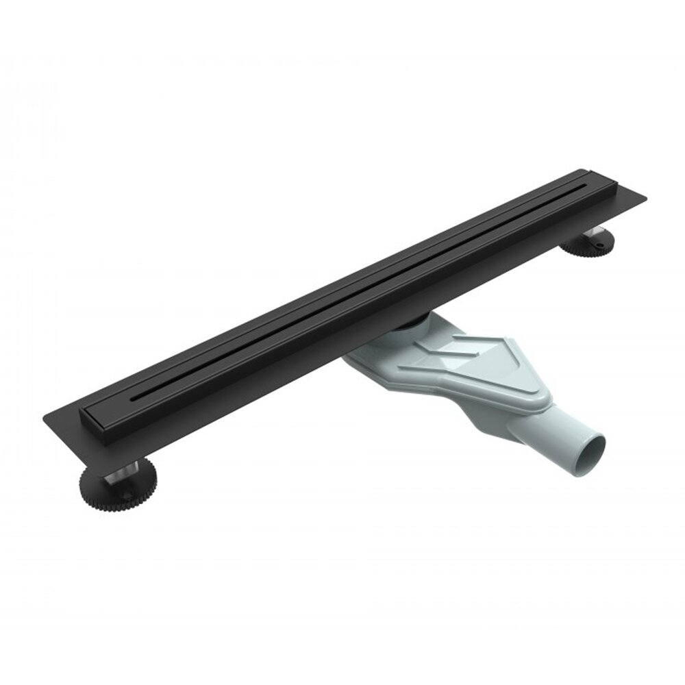 Set rigola pentru dus plus capac Inter Ceramic New Generation Slim 60 cm finisaj negru mat