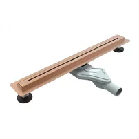 Set rigola pentru dus plus capac Inter Ceramic New Generation Slim 60 cm finisaj Rose Gold periat