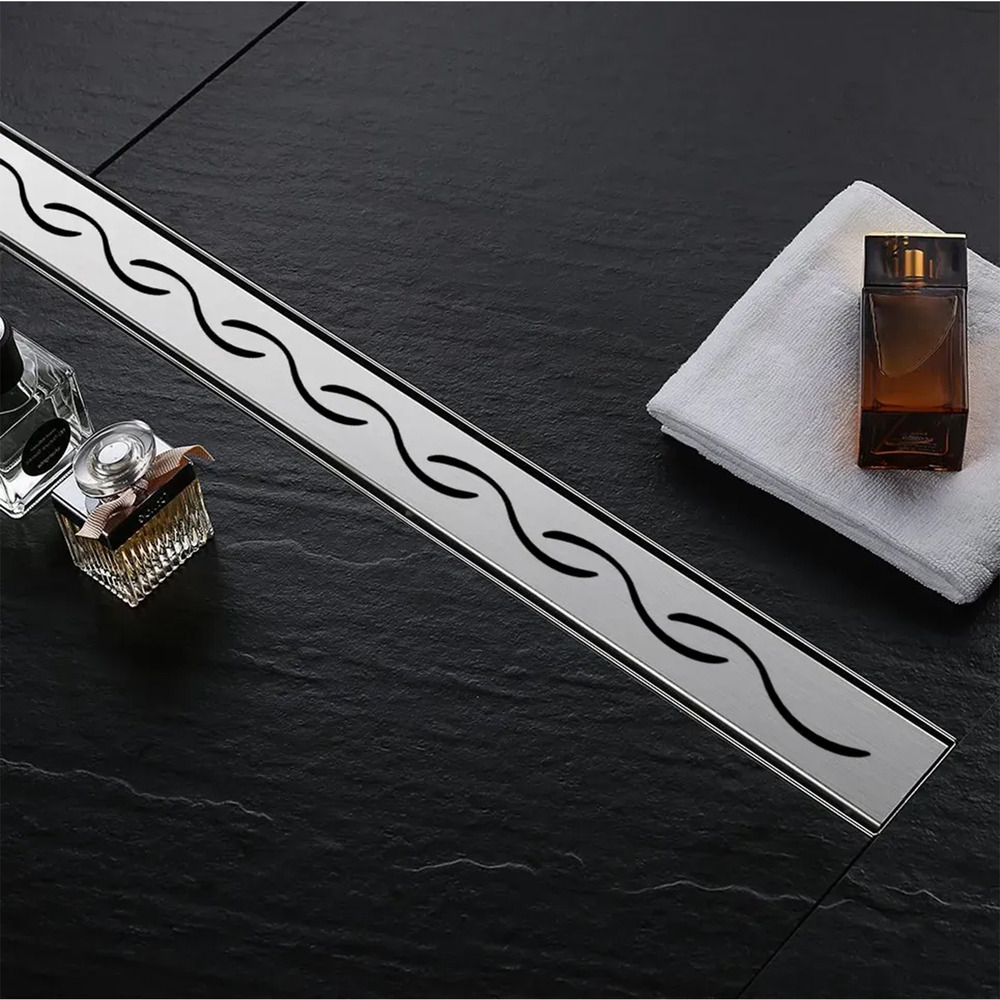 Set rigola pentru dus plus capac Rea Wave inox periat 50 cm
