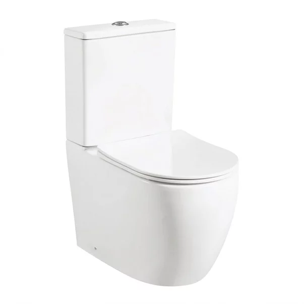 Set vas WC compact pe pardoseala Rune Gunvor Rimless alb cu rezervor si capac softclose picture - 2