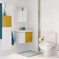 Set vas WC pe pardoseala 574 Cersanit Colour rezervor 010 si capac softclose alb