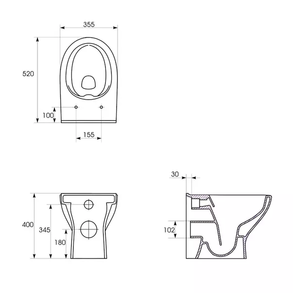 Set vas WC pe pardoseala A38 Cersanit Moduo si capac softclose alb picture - 1