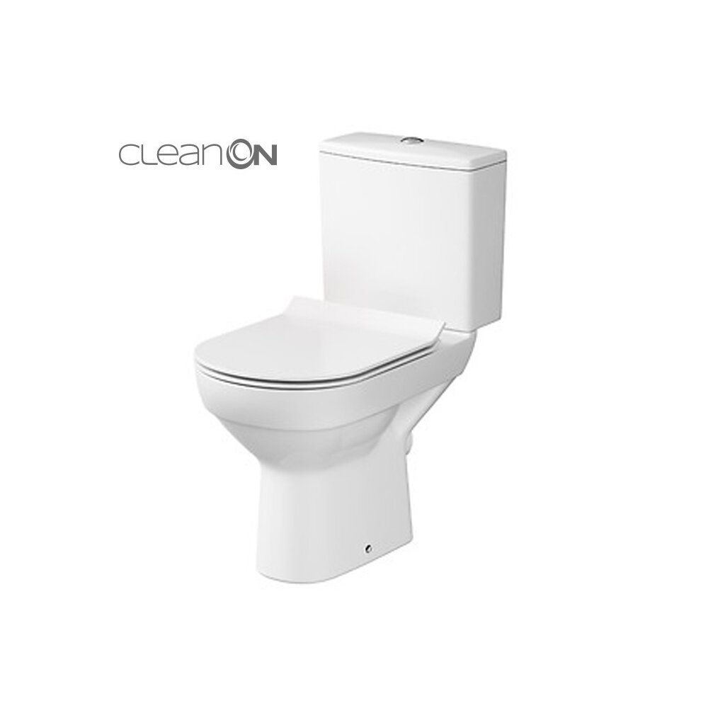 Set vas wc pe pardoseala Cersanit City New Clean On cu rezervor si capac inchidere lenta Cersanit