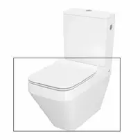 Set vas WC pe pardoseala Cersanit Crea back-to-wall cu capac slim softclose alb fara rezervor