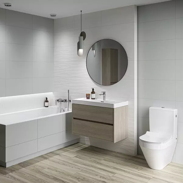 Set vas WC pe pardoseala Cersanit Crea back-to-wall cu capac softclose slim alb fara rezervor picture - 2