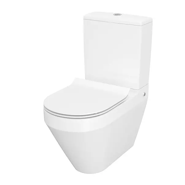 Set vas WC pe pardoseala Cersanit Crea back-to-wall cu capac softclose slim alb fara rezervor picture - 3