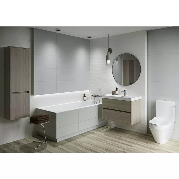 Set vas WC pe pardoseala Cersanit Crea back-to-wall cu capac softclose slim alb fara rezervor picture - 4