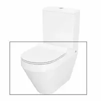 Set vas WC pe pardoseala Cersanit Crea back-to-wall cu capac softclose slim alb fara rezervor
