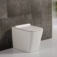 Set vas WC pe pardoseala Inter Ceramic Rimless alb lucios cu capac softclose BTW