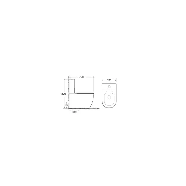 Set vas WC pe pardoseala Rune Ivaldi monobloc negru, Tornado rimless cu sistem vortex si cu capac slim softclose picture - 3