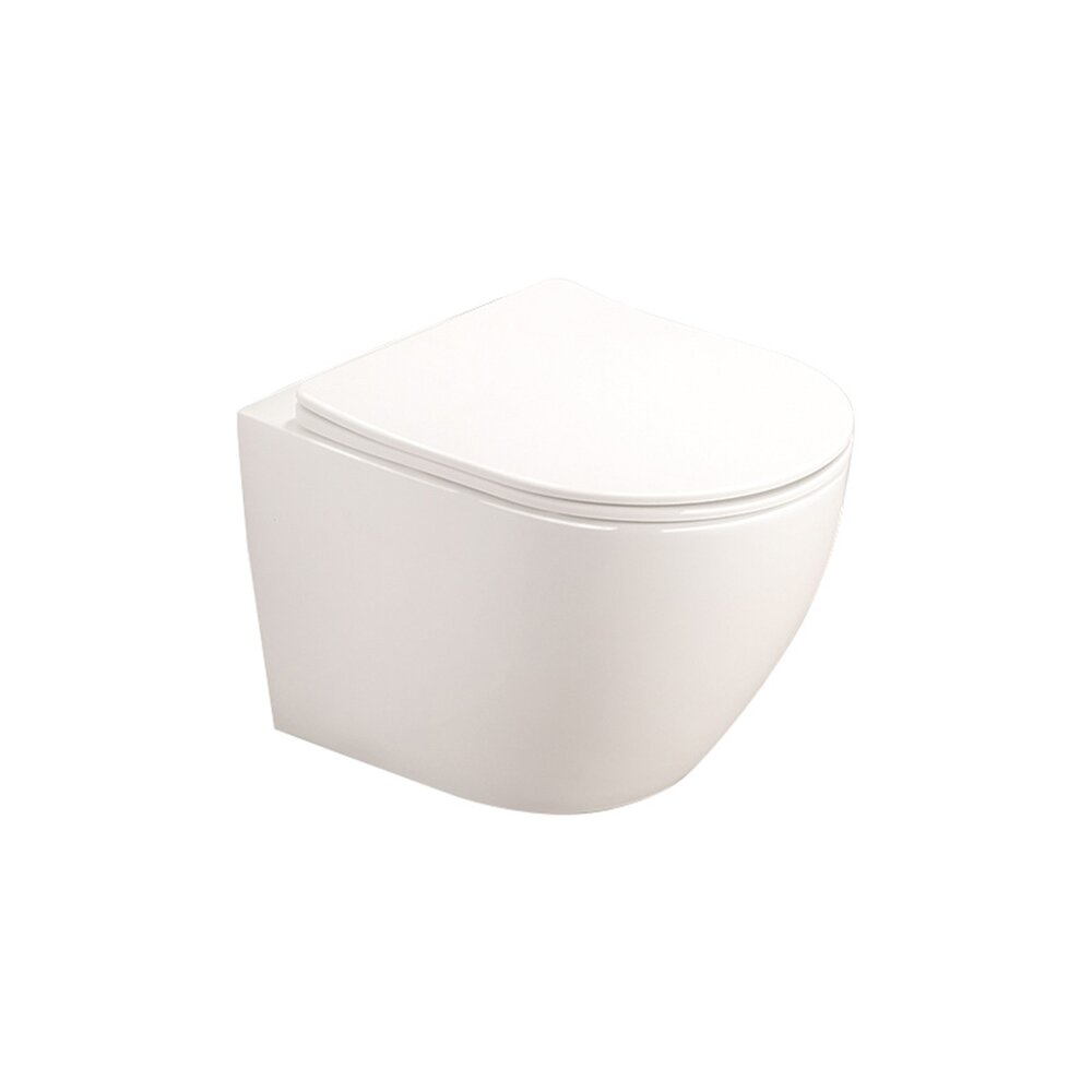 Set vas WC rimless suspendat Fluminia Alfonzo si capac softclose alb