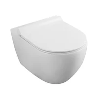 Set vas wc rimless suspendat Fluminia Minerva si capac softclose alb