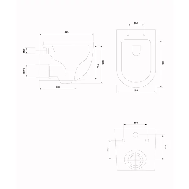 Set vas wc si bideu suspendat cu capac softclose Omnires Ottawa rimless picture - 6