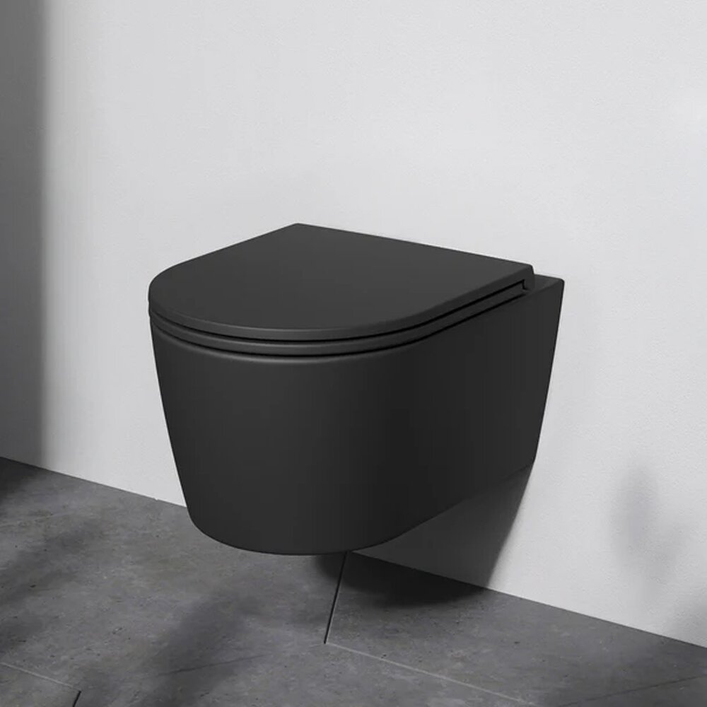 Set vas WC suspendat AM.PM Func FlashClean cu capac softclose negru mat