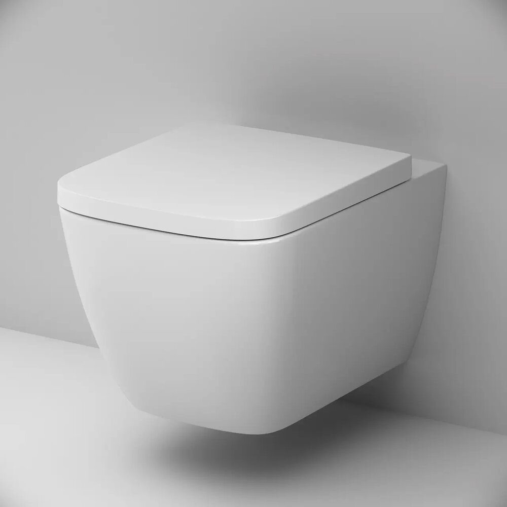 Set vas WC suspendat AM.PM Gem AquaSpin rimless cu capac softclose alb lucios