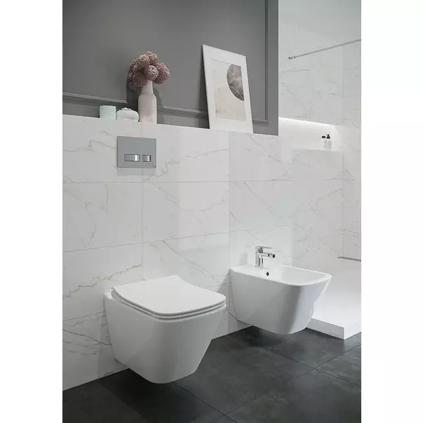 Set vas WC suspendat B220 Cersanit City Square si capac slim softclose alb picture - 4