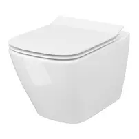 Set vas WC suspendat B220 Cersanit City Square si capac slim softclose alb