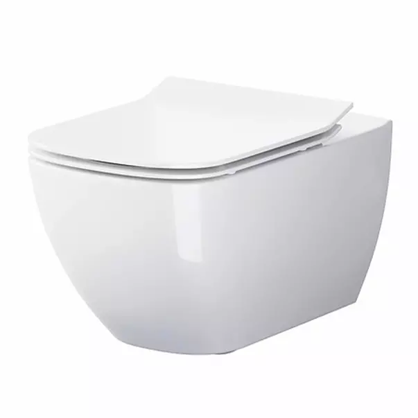 Set vas WC suspendat B245 Cersanit Virgo si capac slim softclose alb picture - 2