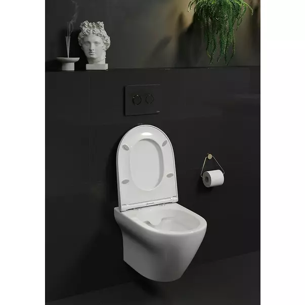 Set vas WC suspendat B331 Cersanit Larga si capac slim softclose alb picture - 3
