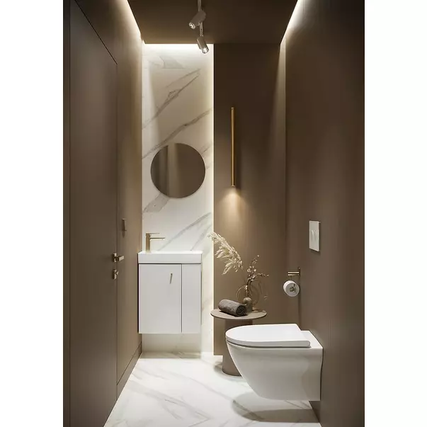 Set vas WC suspendat B331 Cersanit Larga si capac slim softclose alb picture - 4