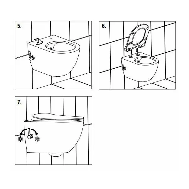 Set vas WC suspendat cu functie de bideu Deante Peonia Zero negru si capac inchidere lenta picture - 4